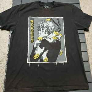 My Hero Academia T-Shirt‎ Black Anime Manga Graphic Tee Funimation Large AC121